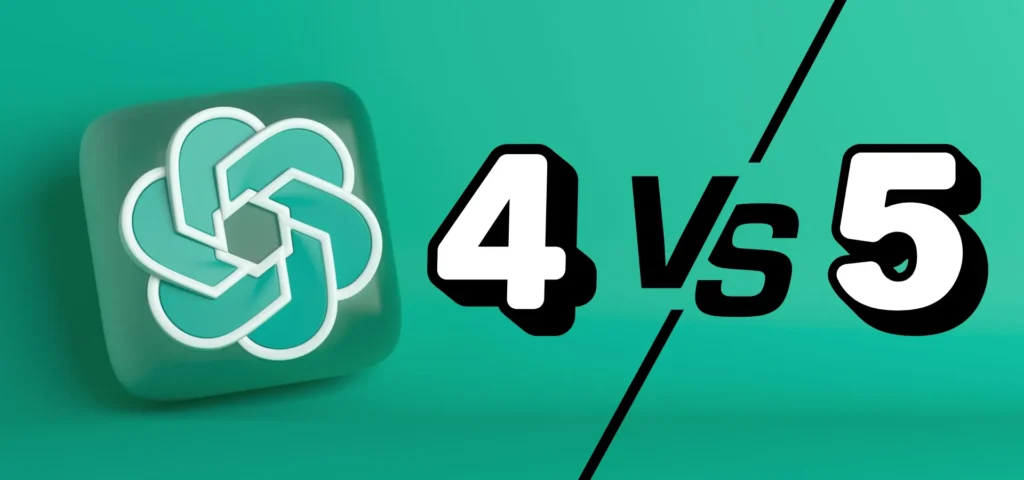השוואה בין GPT-4 ל־GPT-5 – גרפיקה מסחרית של ChatGPT עם טקסט “GPT-5 VS GPT-4
